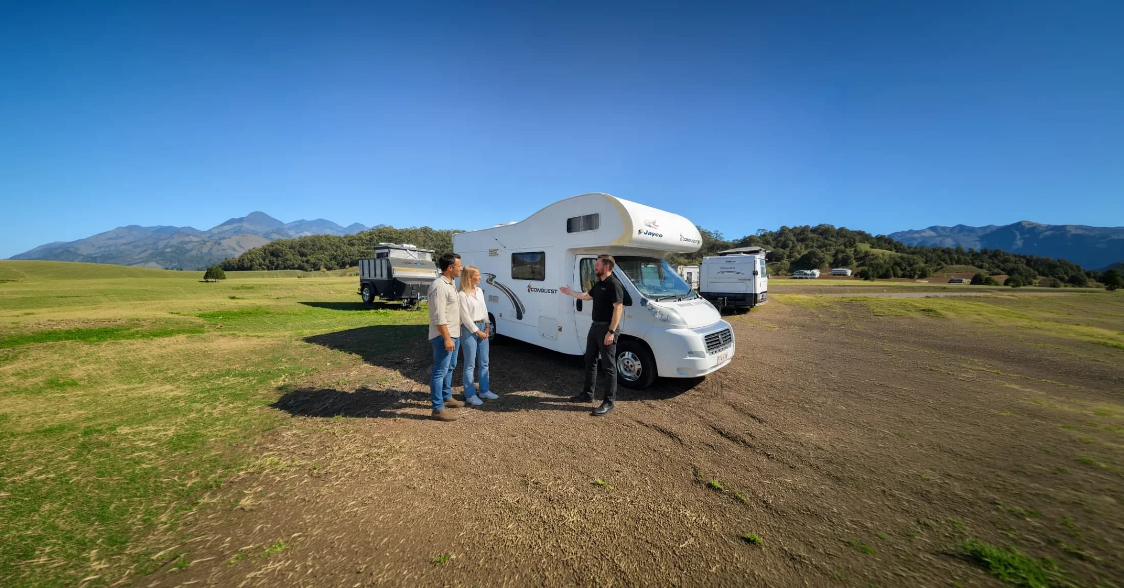 Consigned caravans and motorhomes parked on the Kennedy RV yard