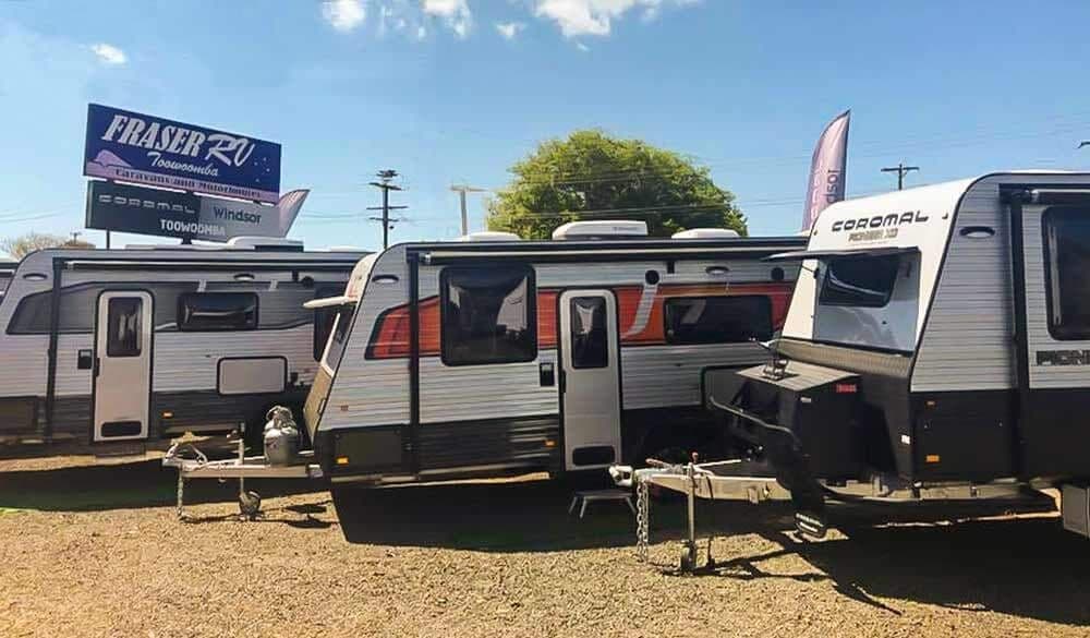 New caravan on the yard