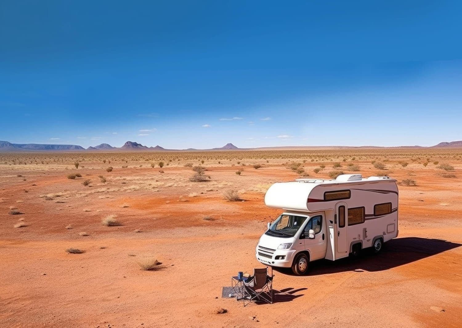 Side view of the compact caravan
